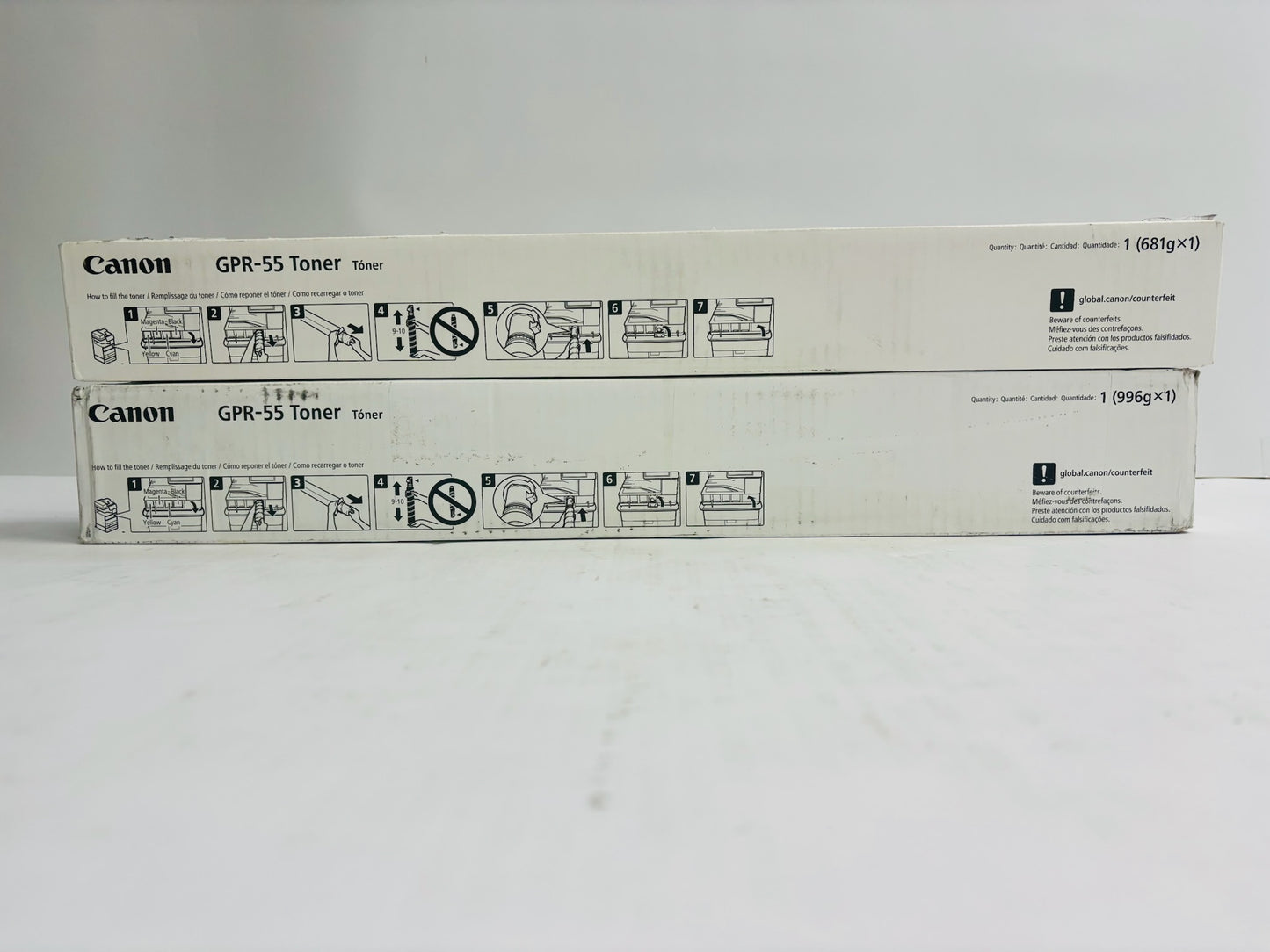 2 Open OEM Canon iRA C5535i,C5540i,C5550 Cyan & Black Toners GPR-55C, GPR-55K