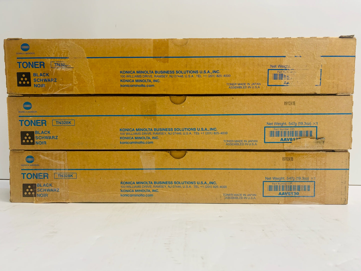 3 Genuine Konica Minolta Bizhub C250i,C300i,C360i TN328 Black Toners TN328K