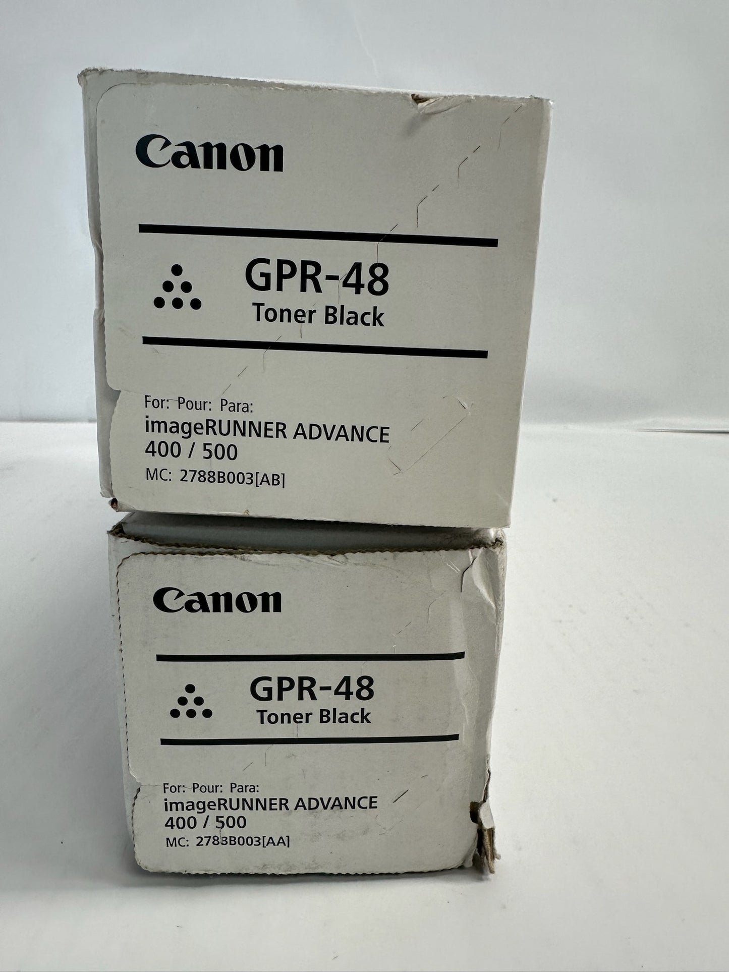 2 NEW OEM Canon iR ADV. 400iF,500iF Black Toner Cartridge GPR-48 2788B003(AA,AB)
