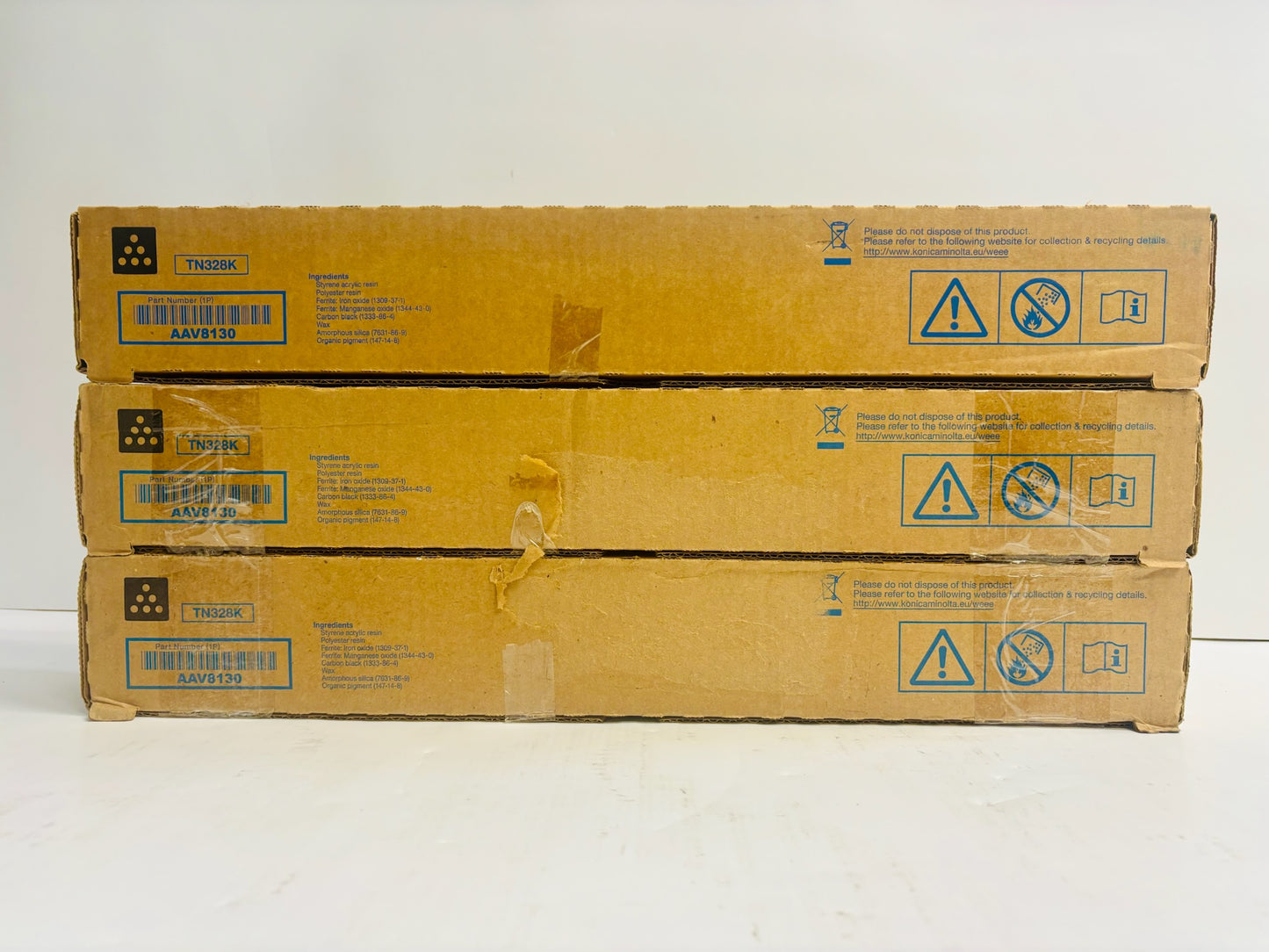 3 Genuine Konica Minolta Bizhub C250i,C300i,C360i TN328 Black Toners TN328K