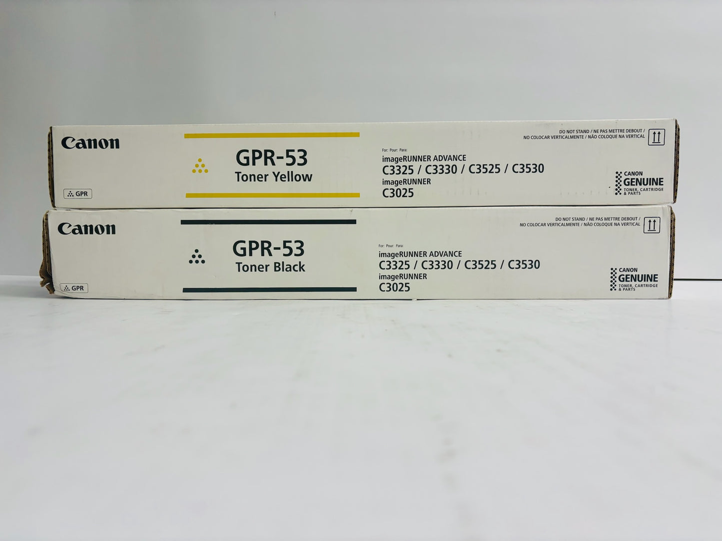 2 Genuine Canon iR Advance C3325,C3330,C3525 Yellow & Black Toner GPR-53Y, GPR-53K