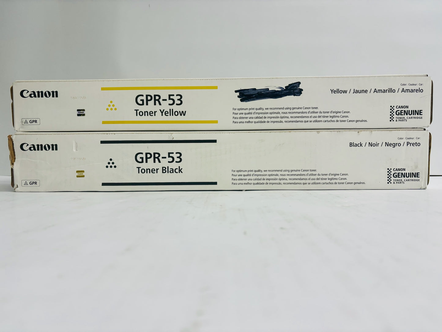 2 Genuine Canon iR Advance C3325,C3330,C3525 Yellow & Black Toner GPR-53Y, GPR-53K