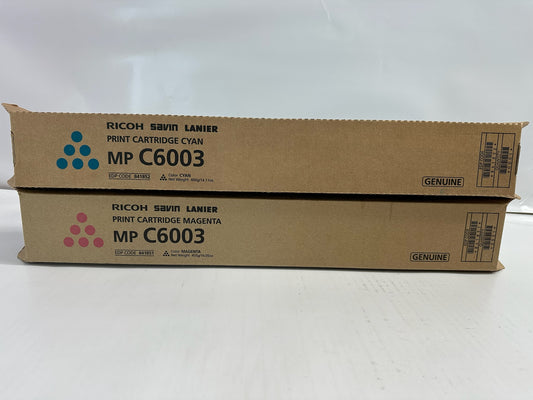 2 New OEM Ricoh, Savin,Lanier MP C4503, C5503,C6003,C6004 CM Toners  841852,51