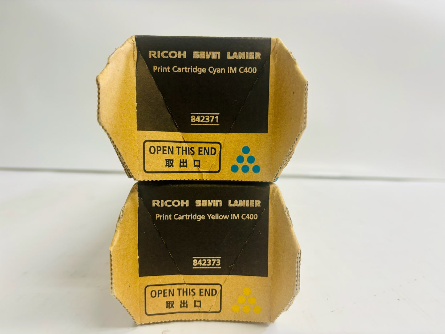 2 Genuine Ricoh IM C400 Cyan & Yellow Toners 842371,842373 (No Magenta & Black)