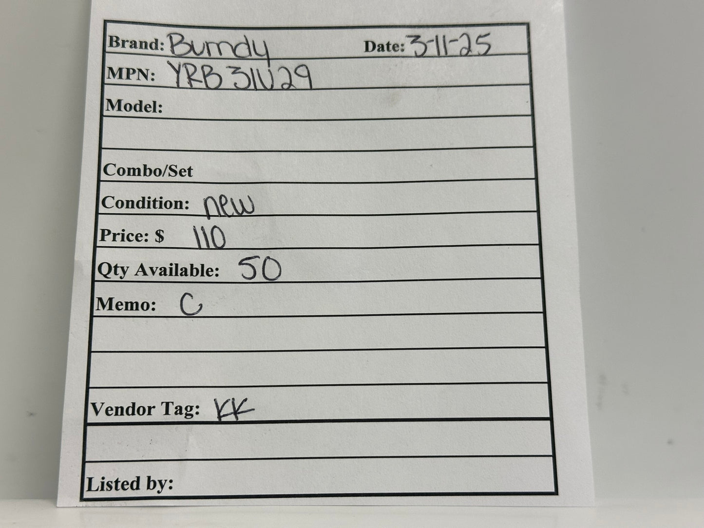 Burndy (YRB31U29) Compression Splice Reducer Barrel A 350 kcmil Barrel B 250 kcmil