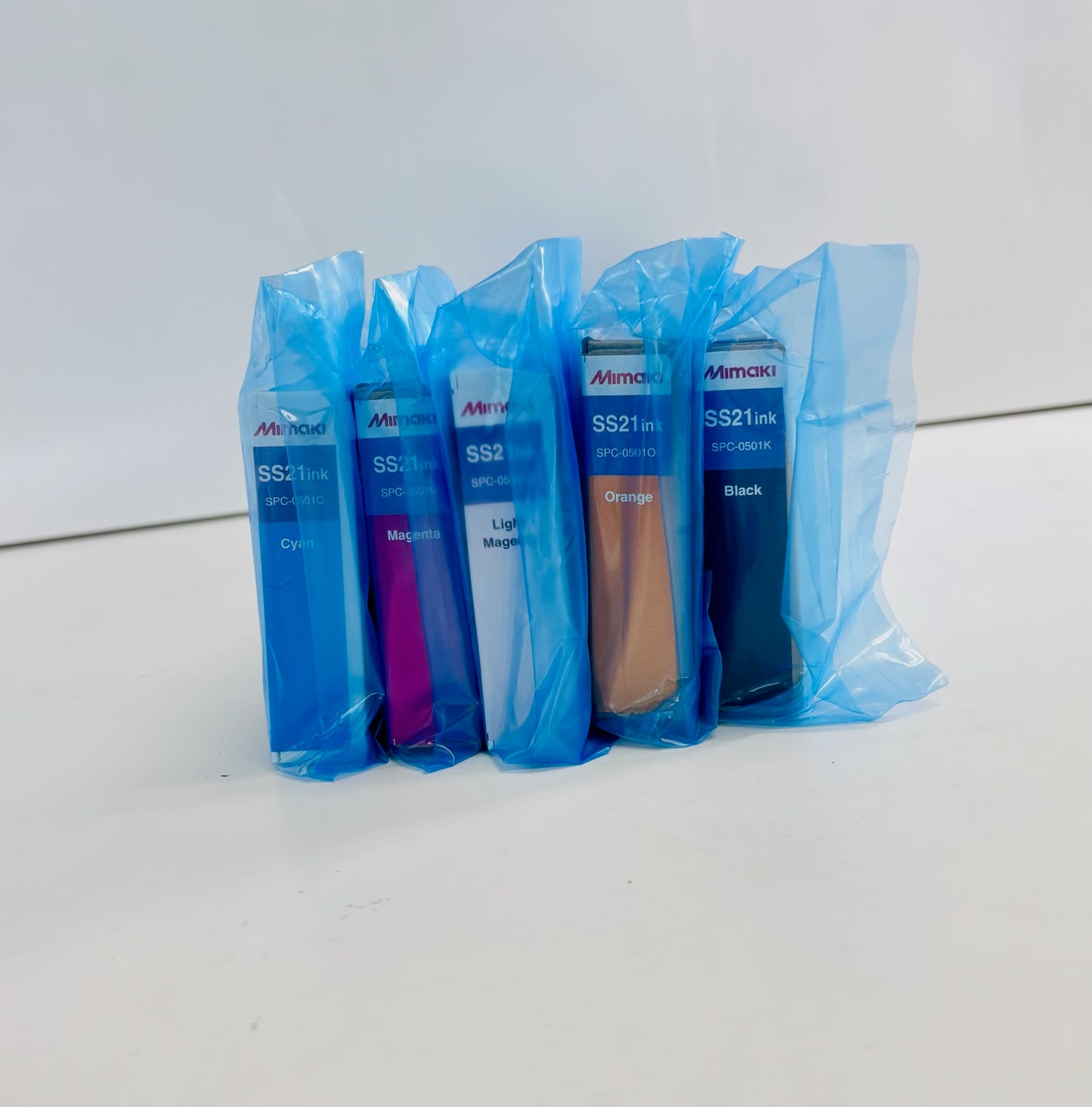 5 OEM Mimaki SS21, JV33 Cyan,Mag,Lt Mag,Orange & Black Ink SPC-0501 (2025-26)
