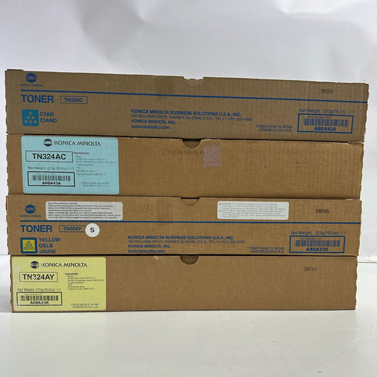 4 New Genuine Konica Bizhub C258,C308 CCYY Toners TN324(NO Black and Magenta)