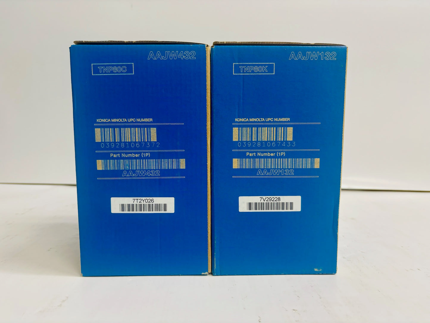2 Genuine Konica Minolta BH C3320i,C3321i Cyan & Black Toners TNP80C, TNP80K