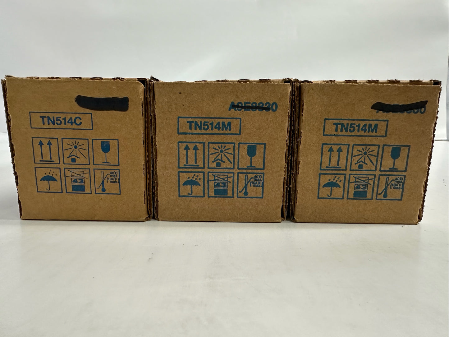 3 OEM Konica Minolta Bizhub C458,C558,C658 CMM Low Yield Toners TN514C,TN514M