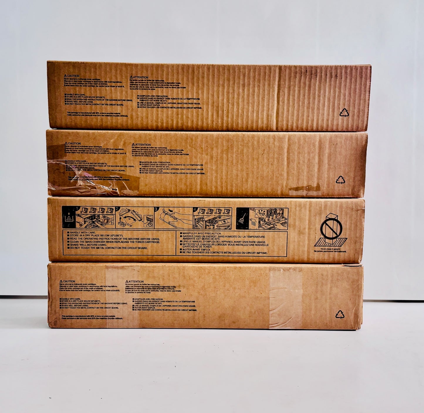 4 OEM Toshiba 2000AC, 2500AC CMYK Toners T-FC200U-CMYK (Open Mag & Black)