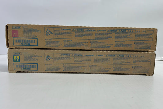 2 New Genuine Konica Bizhub C454,C454e,C554,C554e M,Y Toners TN512M, TN512Y