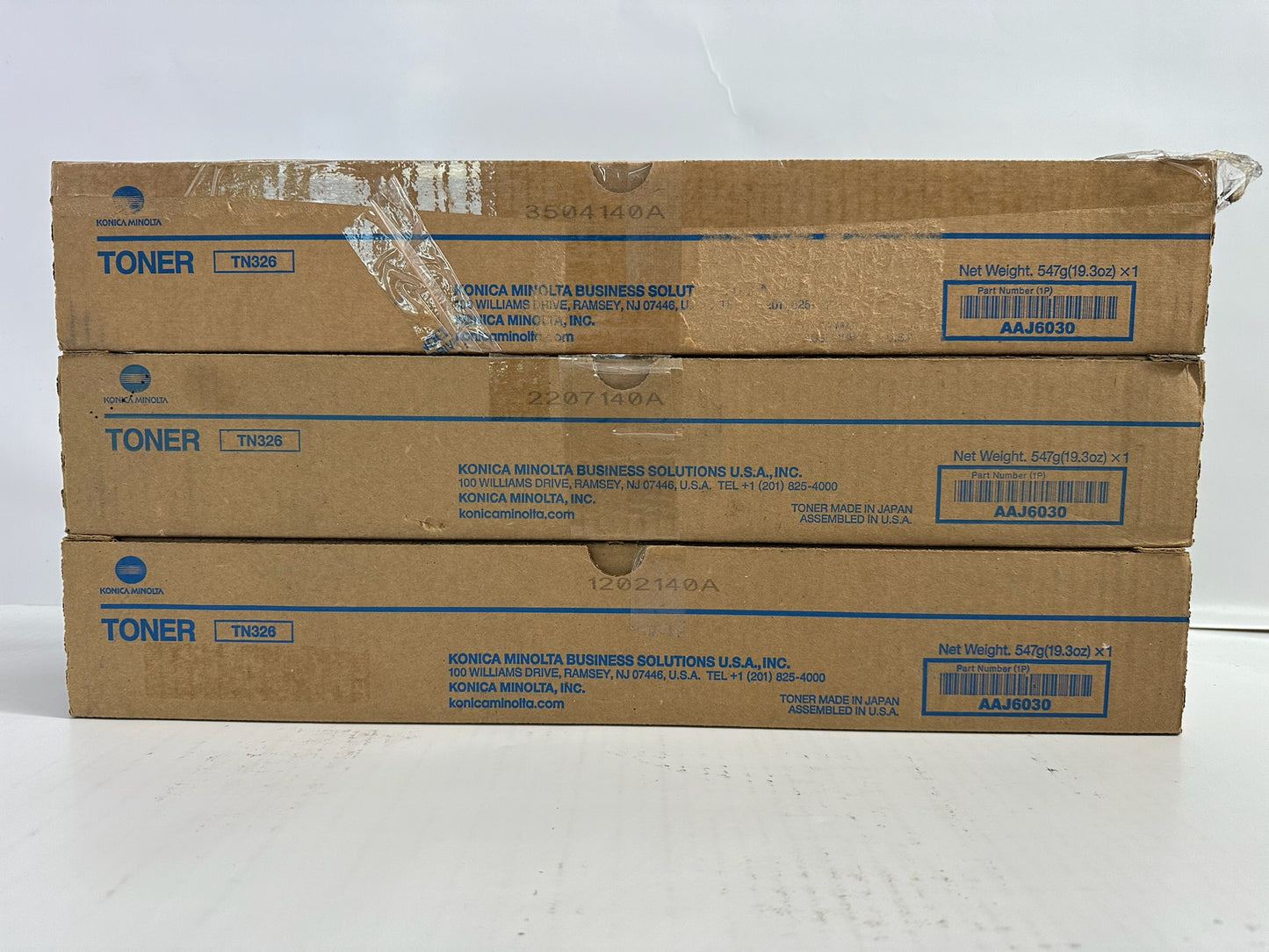 3 New Genuine Konica Bizhub 308e,368e Black Toners TN326 AAJ6030 (Same Day Ship)