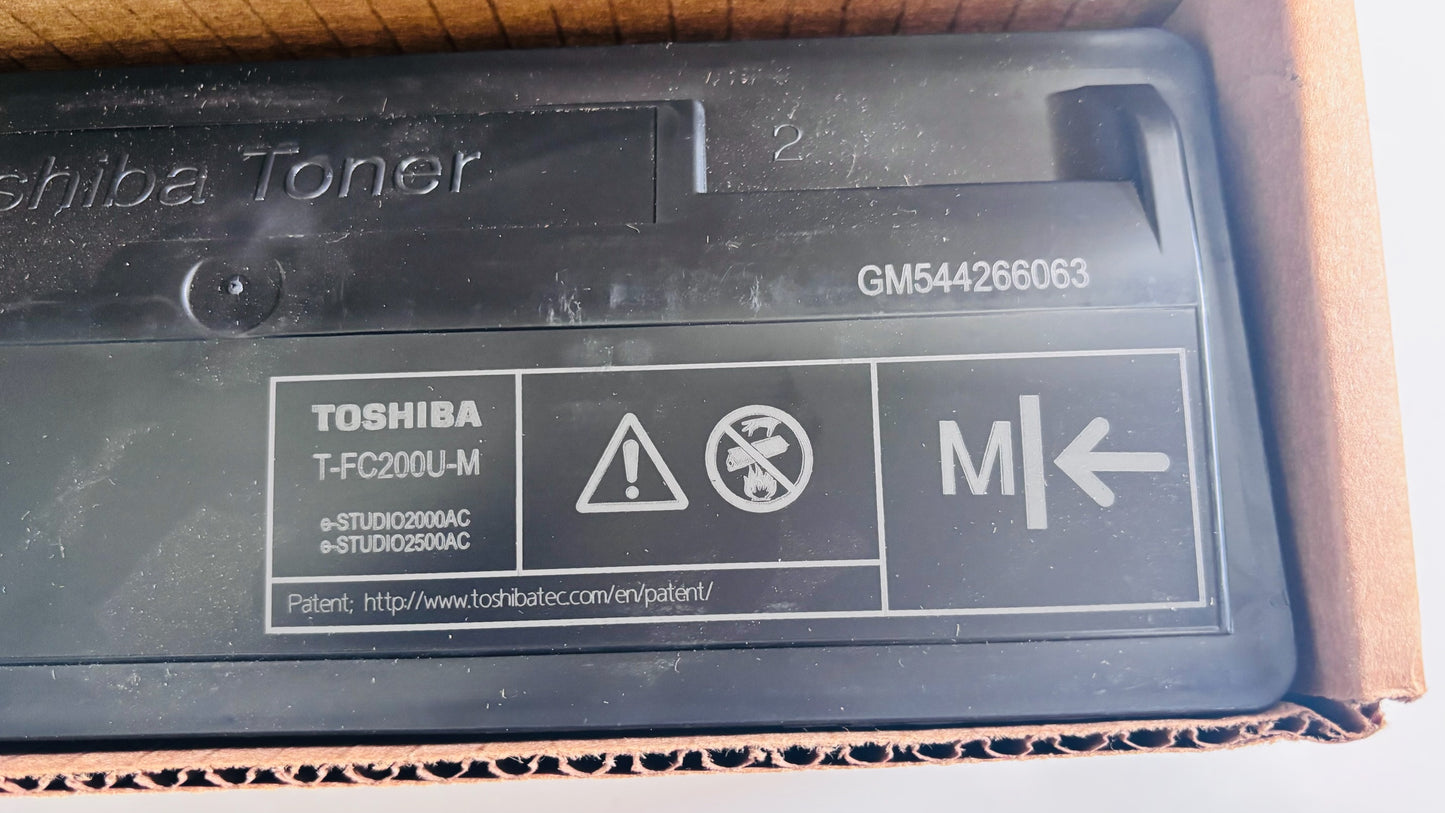 4 OEM Toshiba 2000AC, 2500AC CMYK Toners T-FC200U-CMYK (Open Mag & Black)