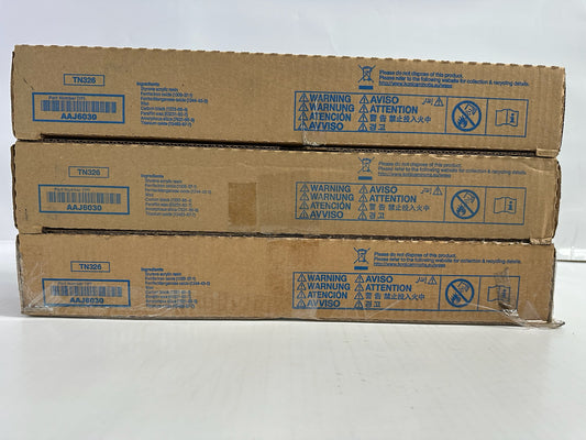 3 New Genuine Konica Bizhub 308e,368e Black Toners TN326 AAJ6030 (Same Day Ship)