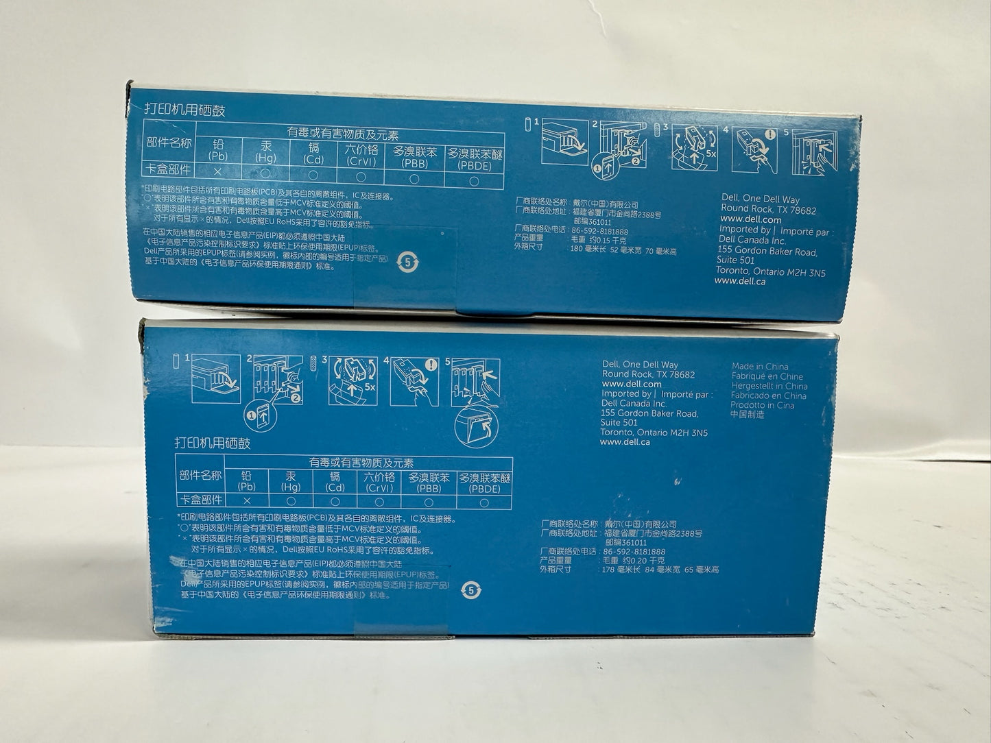 2 Genuine Dell CL1250,1350,1355,C1760 Magenta & Black Toner 810WH,XMX5D