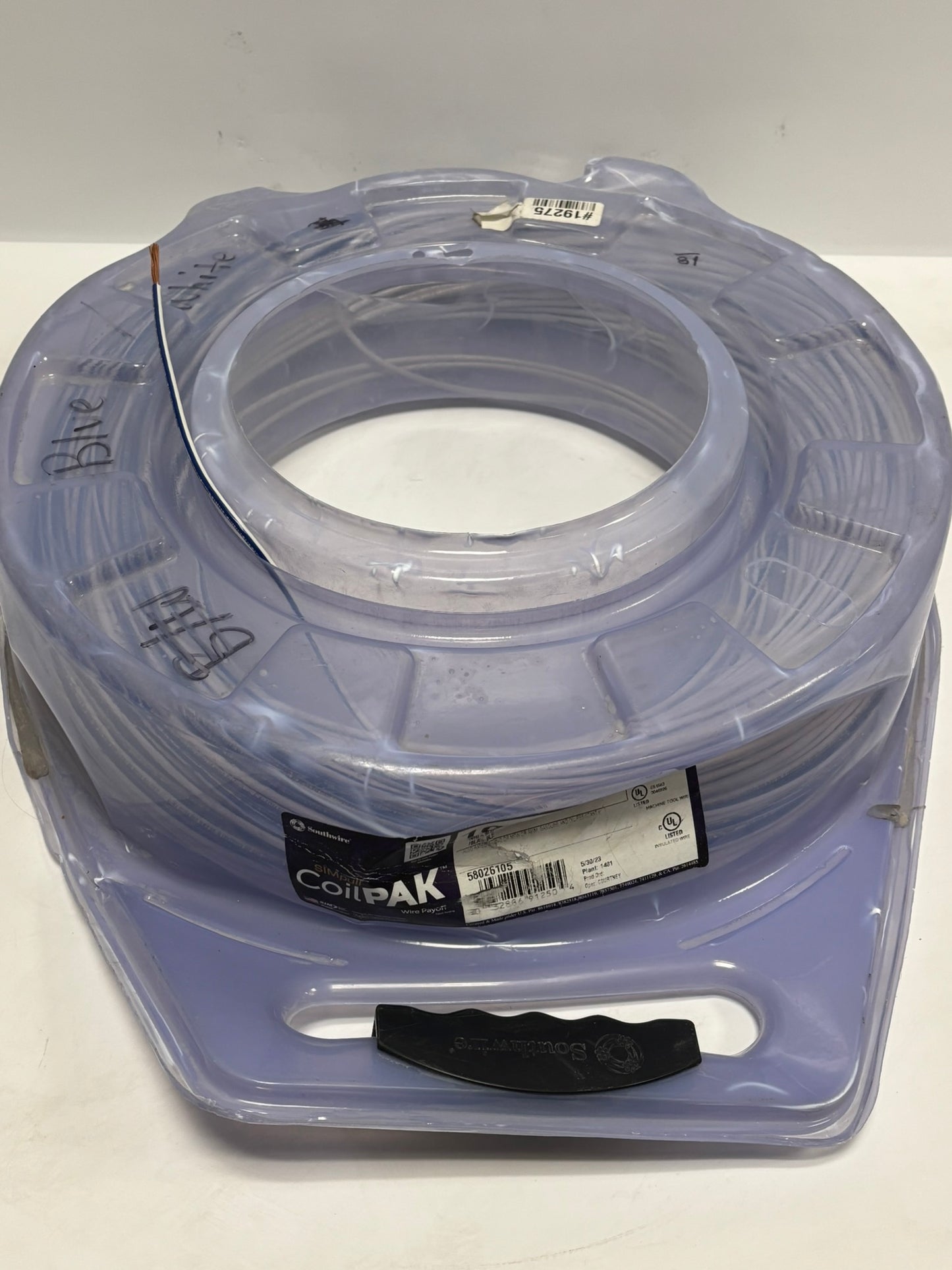 58026105 SouthWire CoilPAK 649Ft 198m Stranded 10 White Blue THHN 600V Same Day Shipping