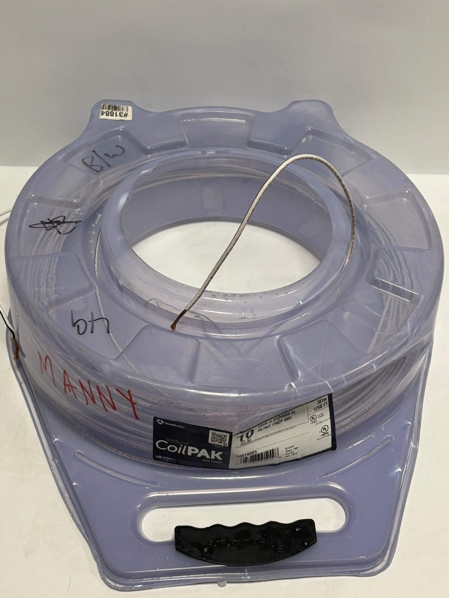 58026005 SouthWire CoilPAK 127Ft 39m Stranded 10 White Black THHN 600V Same Day Shipping