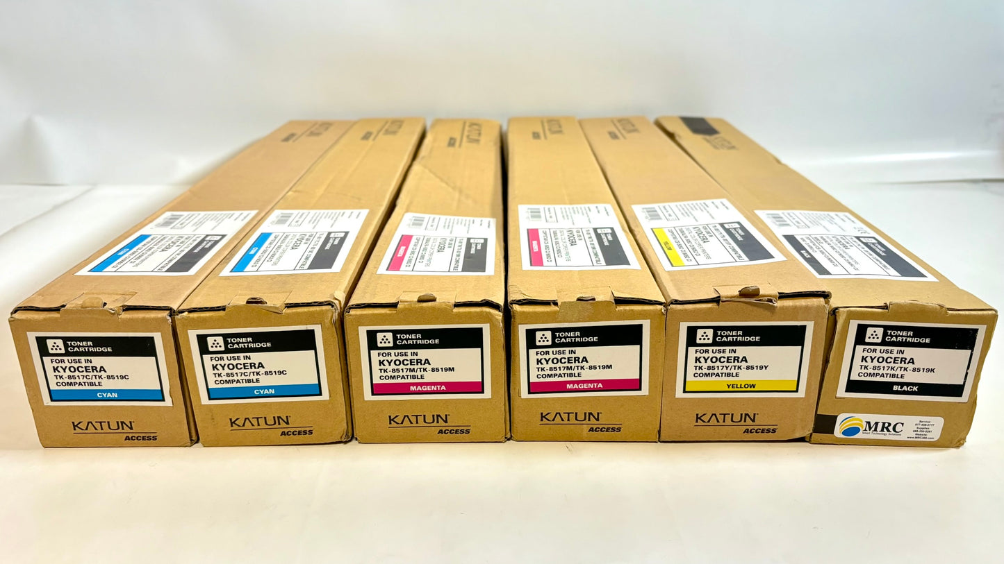 6 Compatible Kyocera TASKalfa 5052ci,5053ci,6052ci CCMMYK Toners TK-8517/TK-8519