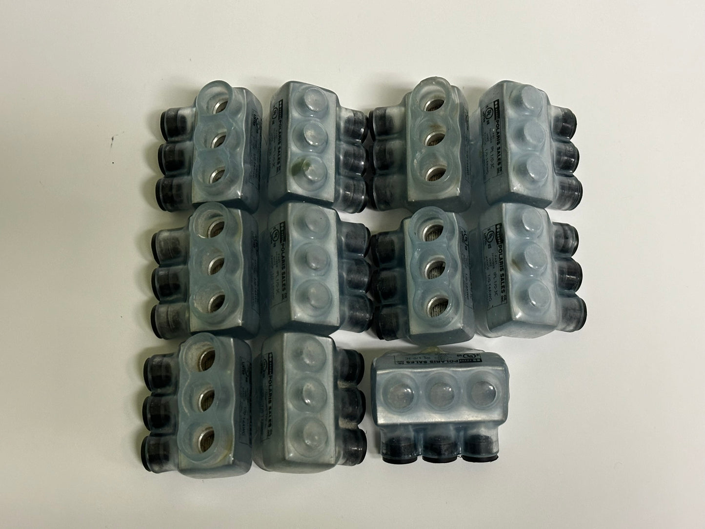 11 PK Polaris (IPL1/0-3C) Insulated Multitap Connector: Clear 3 Ports For 14 AWG – 1/0 AWG