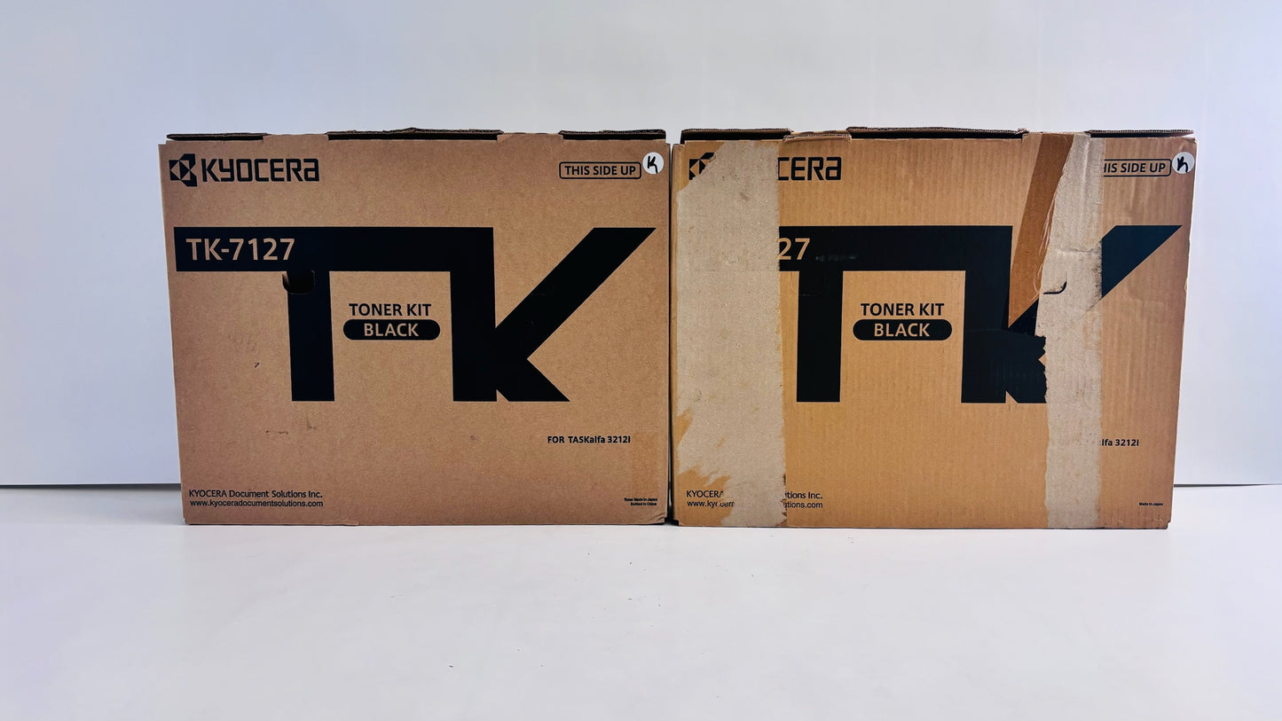 2 New/Open Box Genuine Kyocera TASKalfa 3212i Black Toners TK-7127K, TK7127K