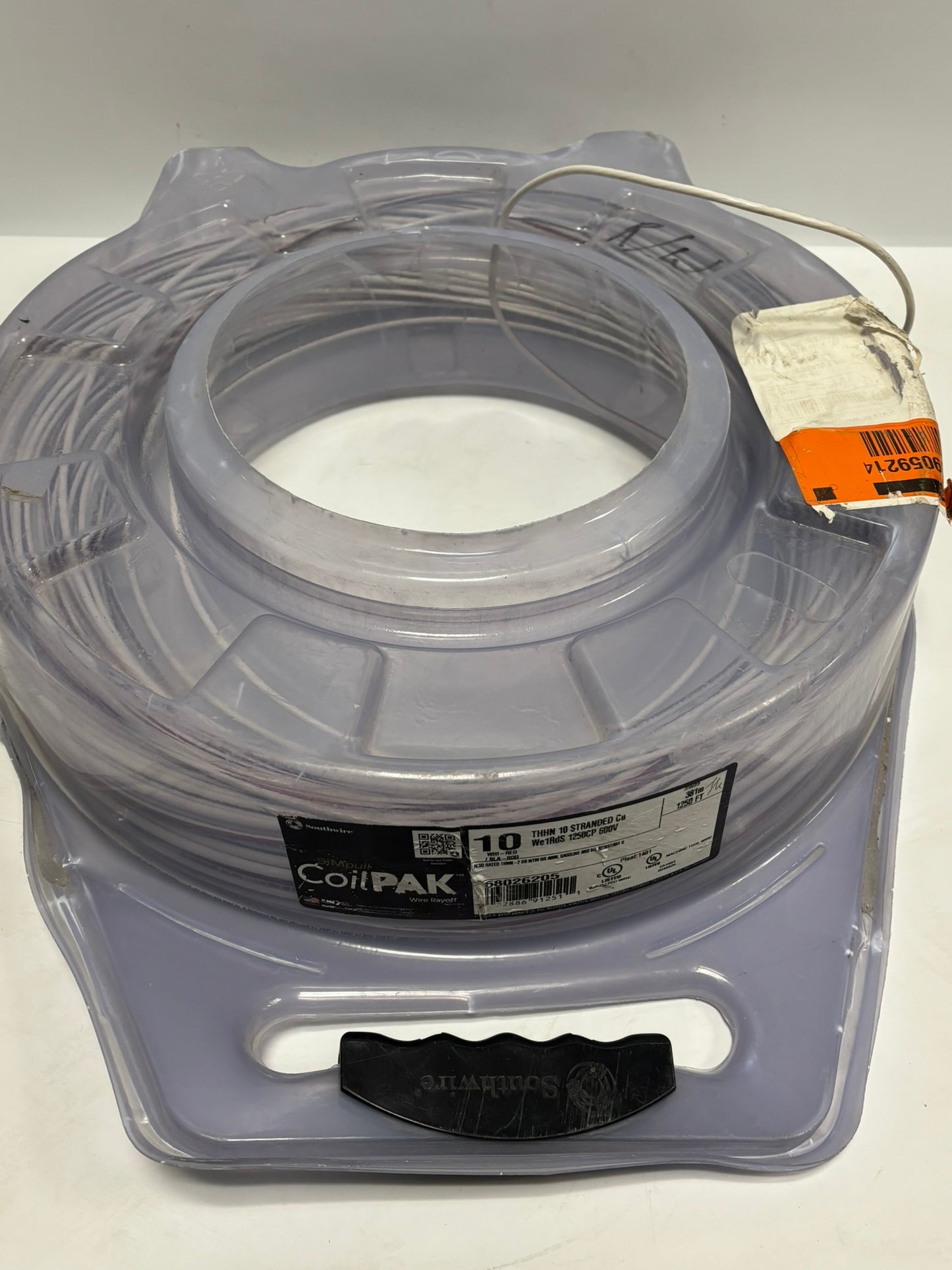58026205 SouthWire CoilPAK 541Ft 165m Stranded 10 White Red THHN 600V Same Day Shipping