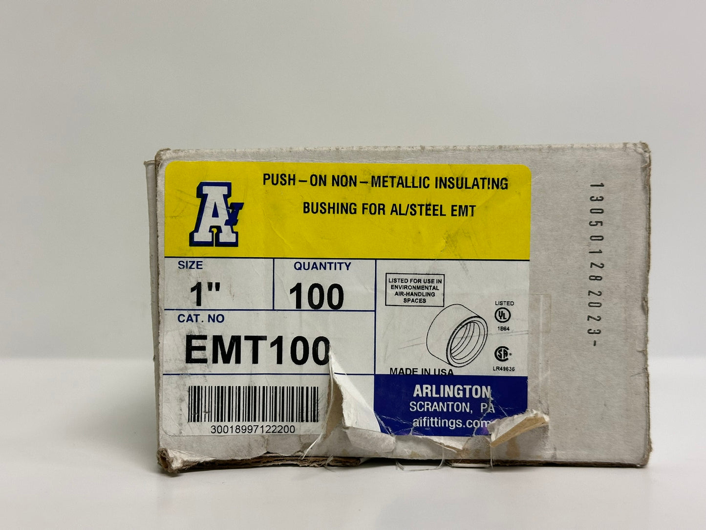 100 PK Arlington (EMT100) Push On Non Metallic Insulating Bushing For AL/Steel EMT