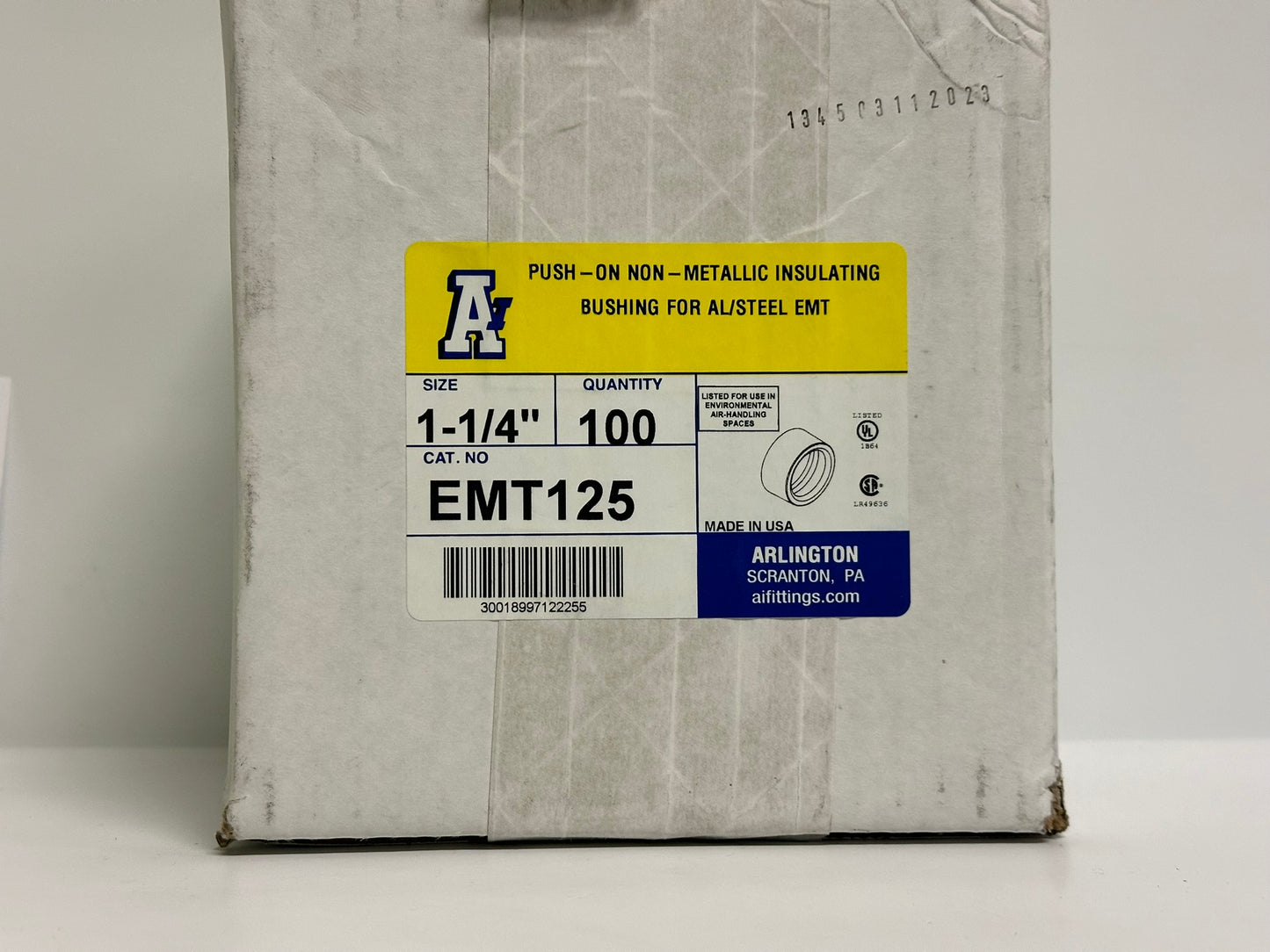 100 PK Arlington (EMT125) Push On Non Metallic Insulating Bushing For AL/Steel EMT