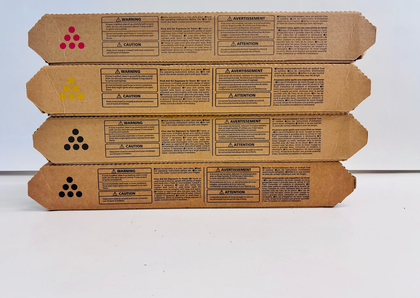 4 Genuine Ricoh C306, C407 Magenta, Yellow, Black Toners 842091, 842093, 842094