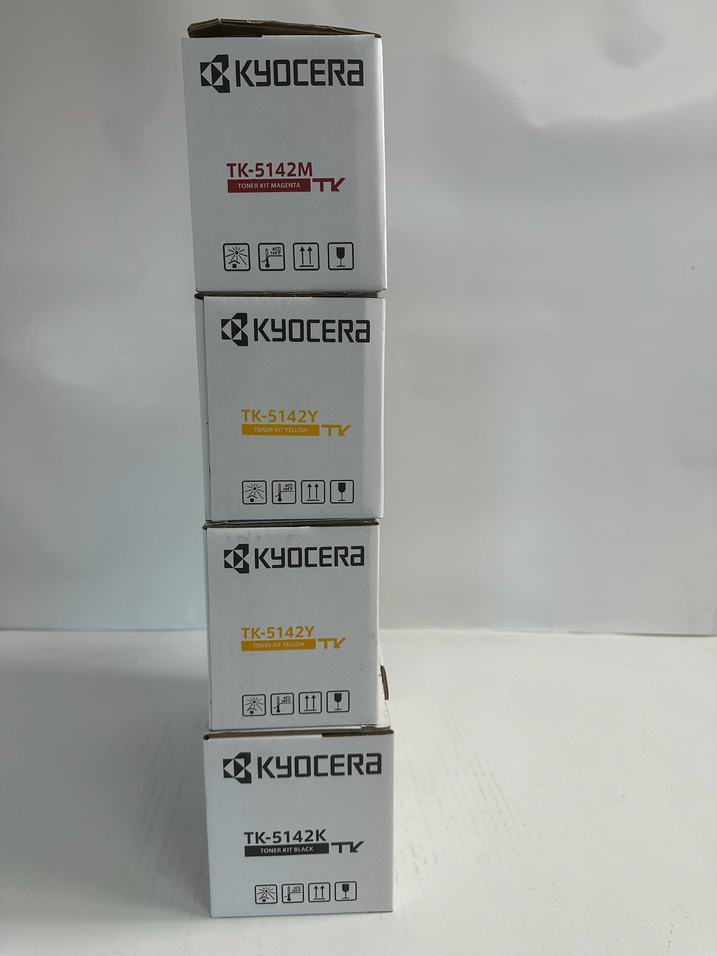 4 New Genuine Kyocera ECOSYS M6030cdn,M6530cdn,P6130cdn MYYK TK-5142 Toners