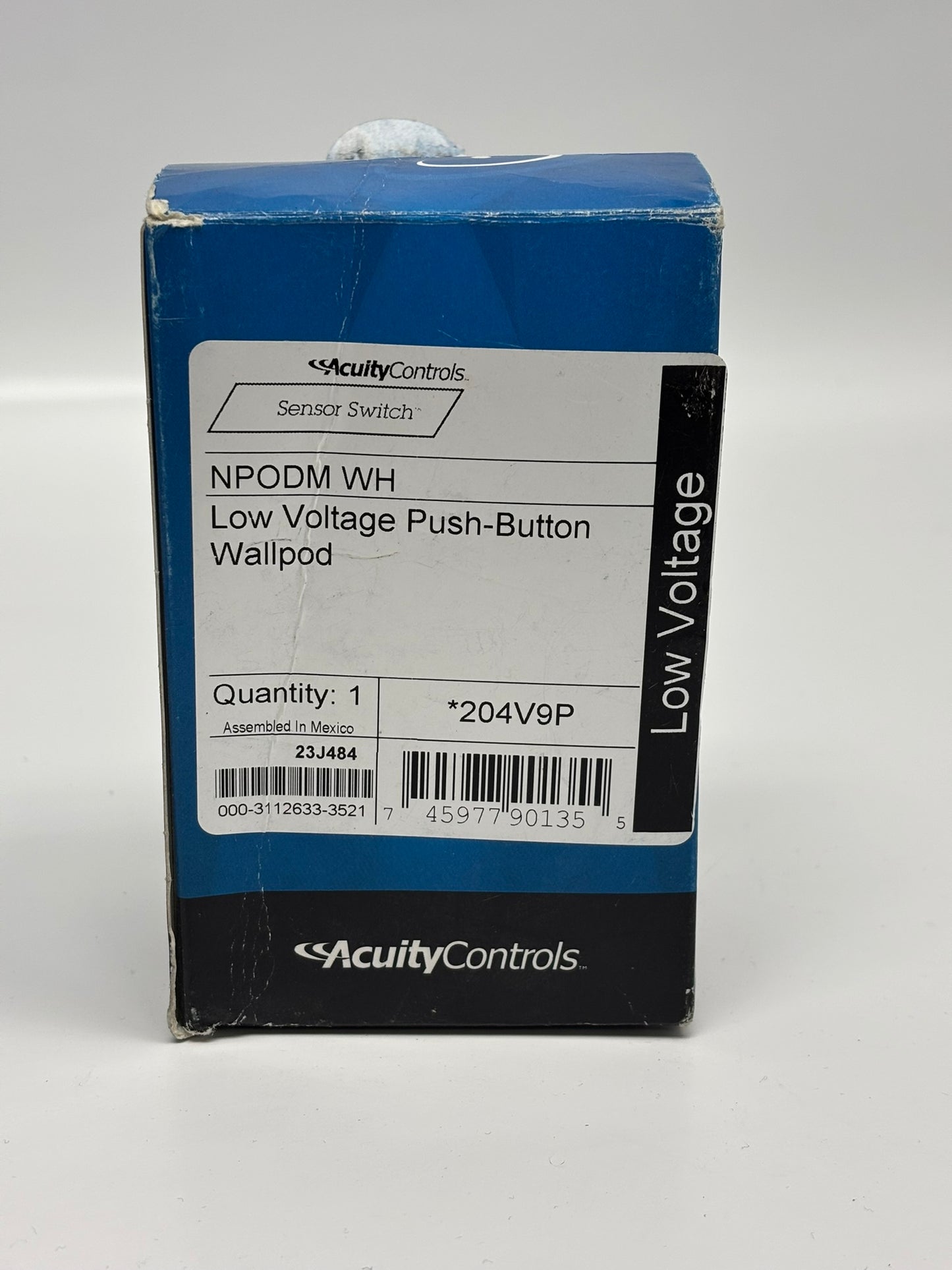 Acuity NPODM-WH Sensor Switch Digital Wall Switch, 2 Push Button, 15-24V DC, White