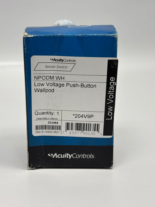 Acuity NPODM-WH Sensor Switch Digital Wall Switch, 2 Push Button, 15-24V DC, White