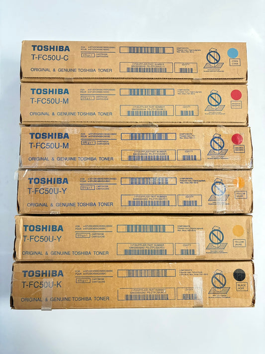 6 Toshiba eSTUDIO 2555C,3055C,C4555C,5055C T-FC50U CMMYYK Toners