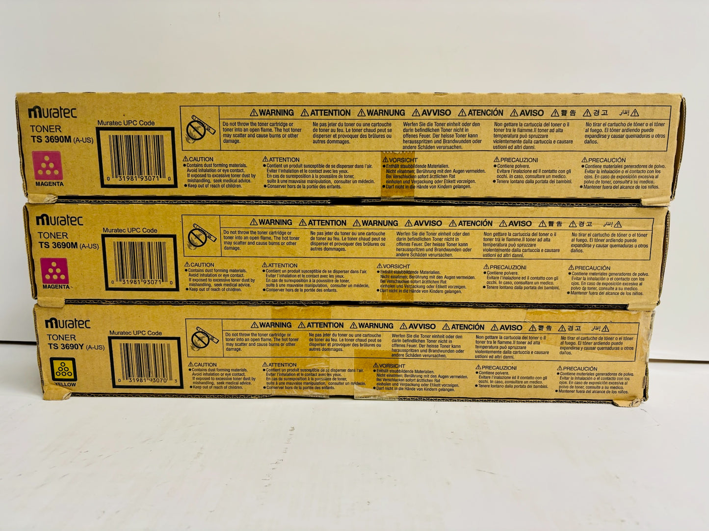 3 Genuine Muratec MFX-C3690,C3090,C2590 MMY Toner TS3690 (No Cyan & Black)