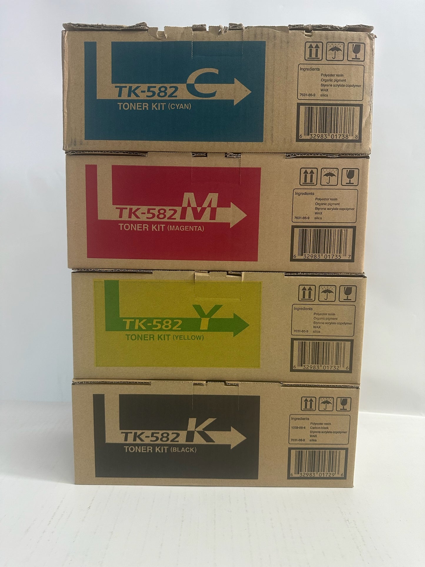 4 New Genuine Kyocera ECOSYS P6021cdn, FS-C5150DN CMYK Toner Kits TK-582, TK582