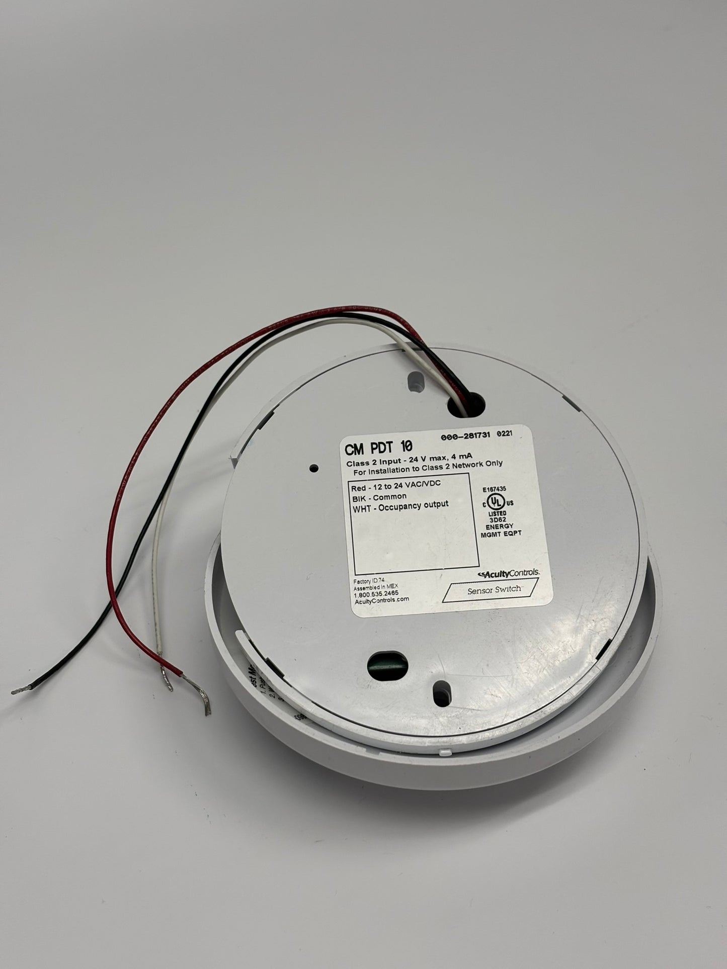 Acuity CM-PDT-10 Sensor Switch Standard Range 360˚ Motion Sensor, No Box