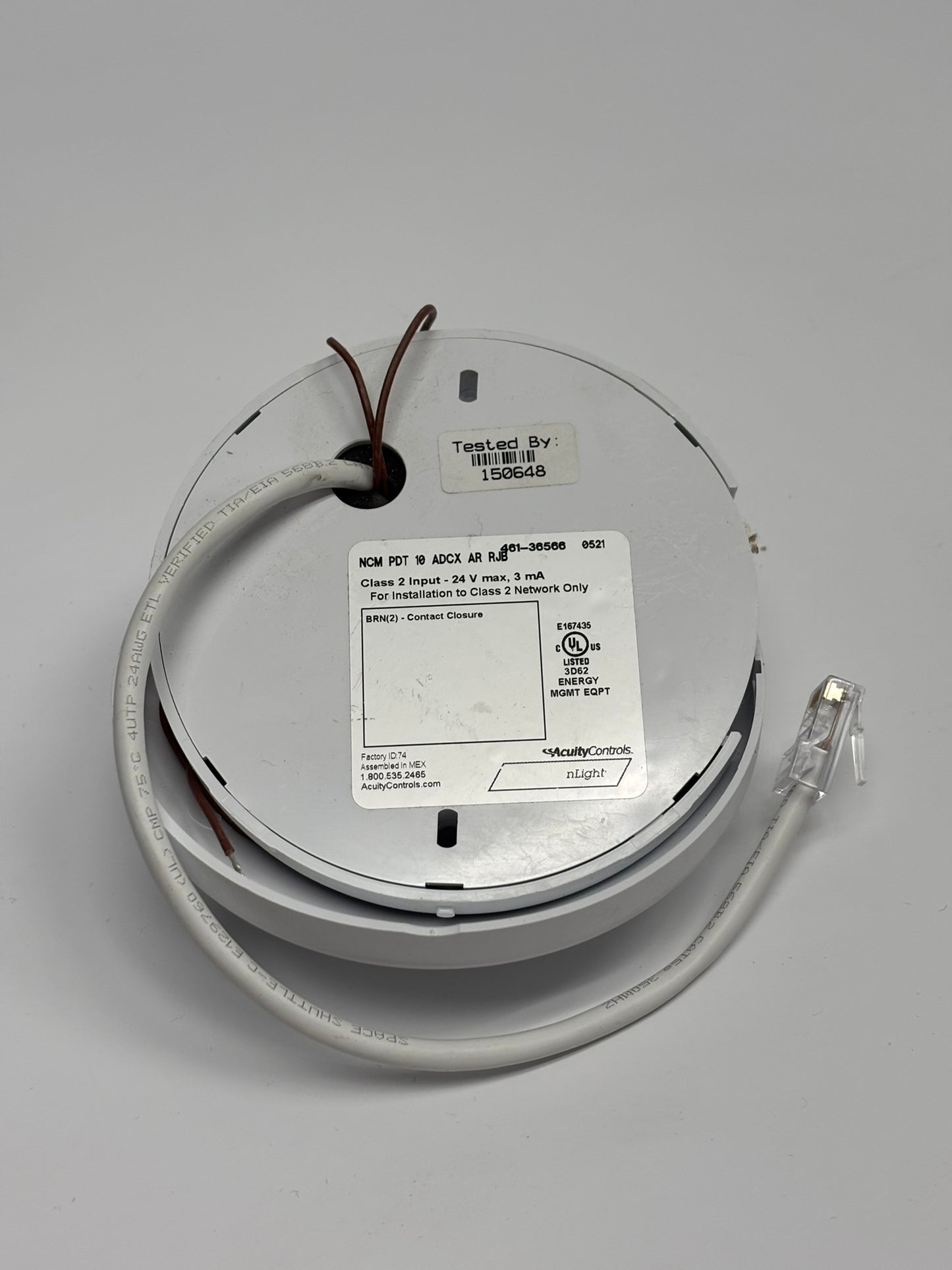 Acuity NCM-PDT-10-ADCX-AR-RJB Ceiling Mount Occupancy & Daylight Sensor, No Box
