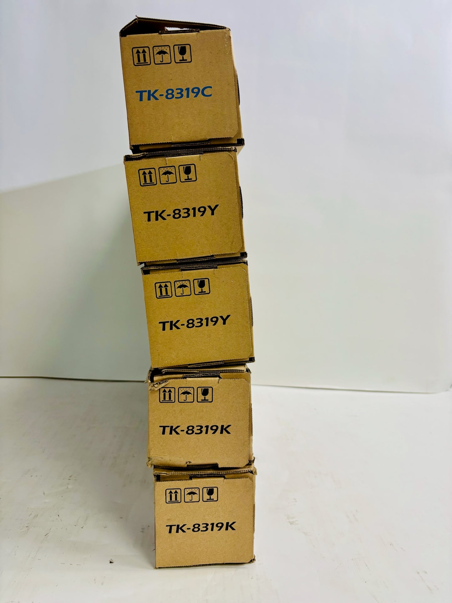 5 Genuine Copystar CS2550ci CYYKK Toners TK-8319, TK8319 (No Mag, 1 Open Black)