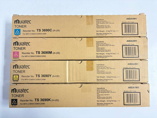 4 OEM Muratec MFX-C3690,C3090,C2590 TS3690 CMYK Toner A8DA4M1,A3M1,A2M1,A1M1