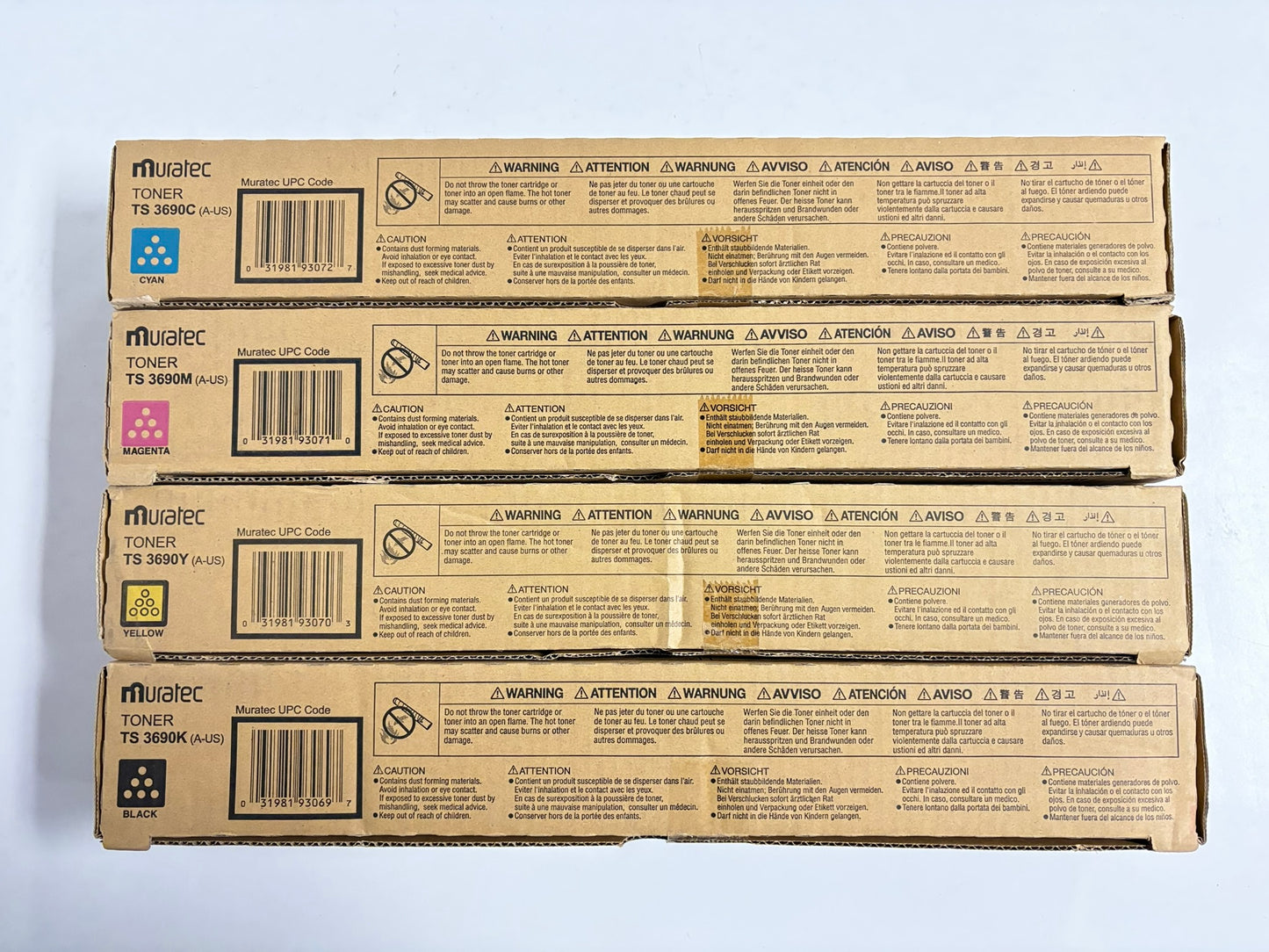 4 OEM Muratec MFX-C3690,C3090,C2590 TS3690 CMYK Toner A8DA4M1,A3M1,A2M1,A1M1
