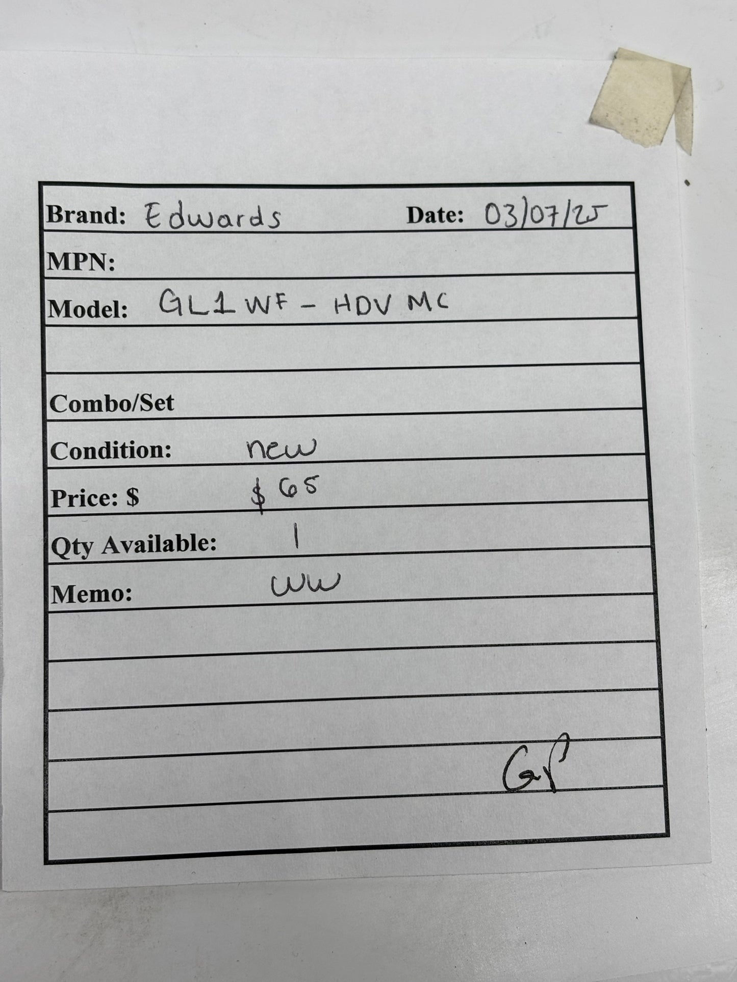 Edwards GL1WF-HDVMC White Horn Strobe