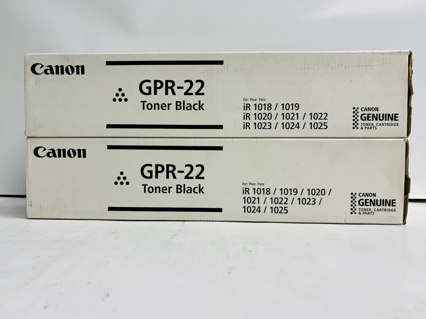 2 New Genuine Canon iR 1023, 1023iF,1023N, 1025 Black Toner GPR-22