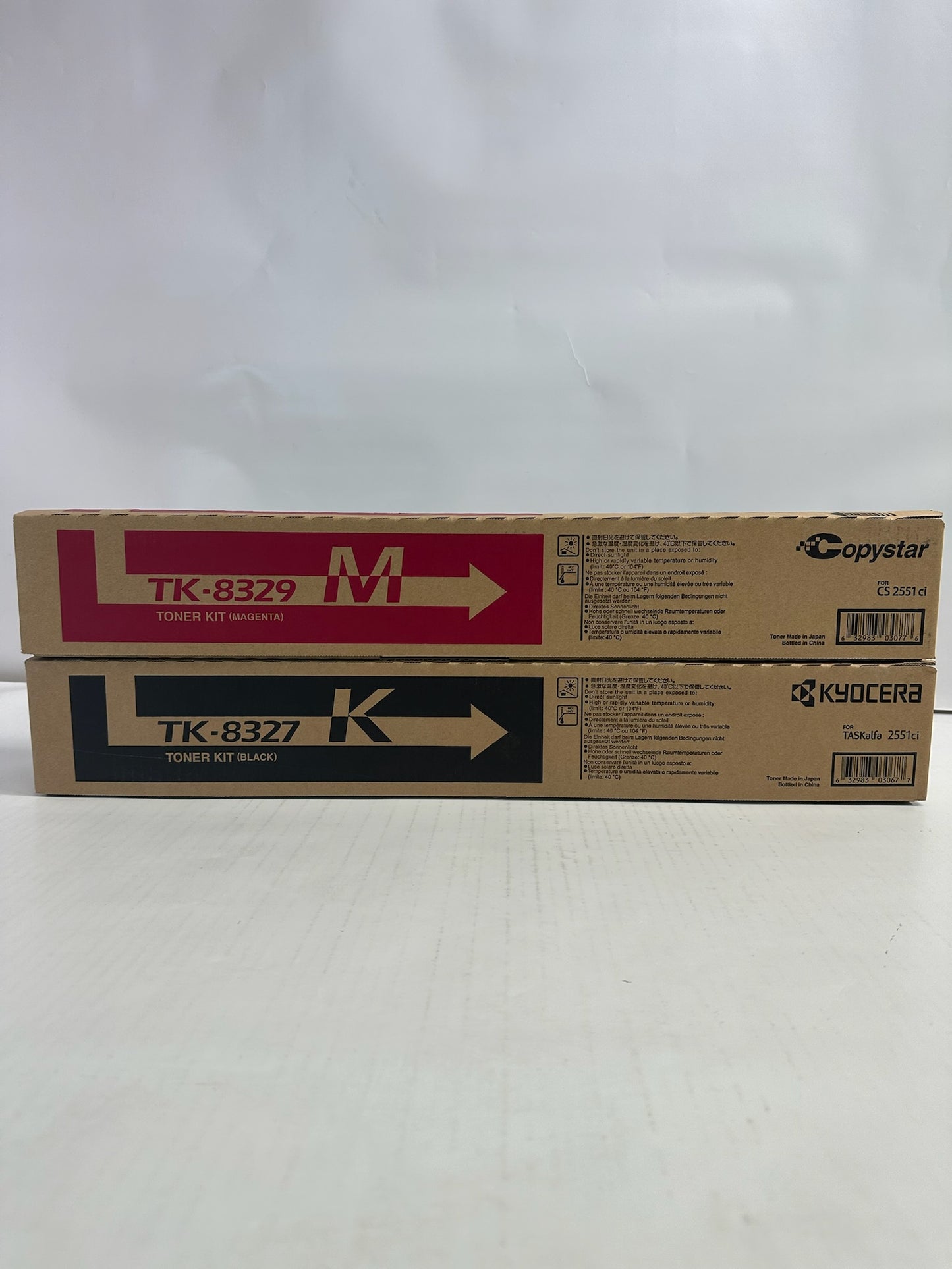 2 Genuine Kyocera TASKalfa CS2551ci Magenta and Black Toners TK-8329M,TK-8327K