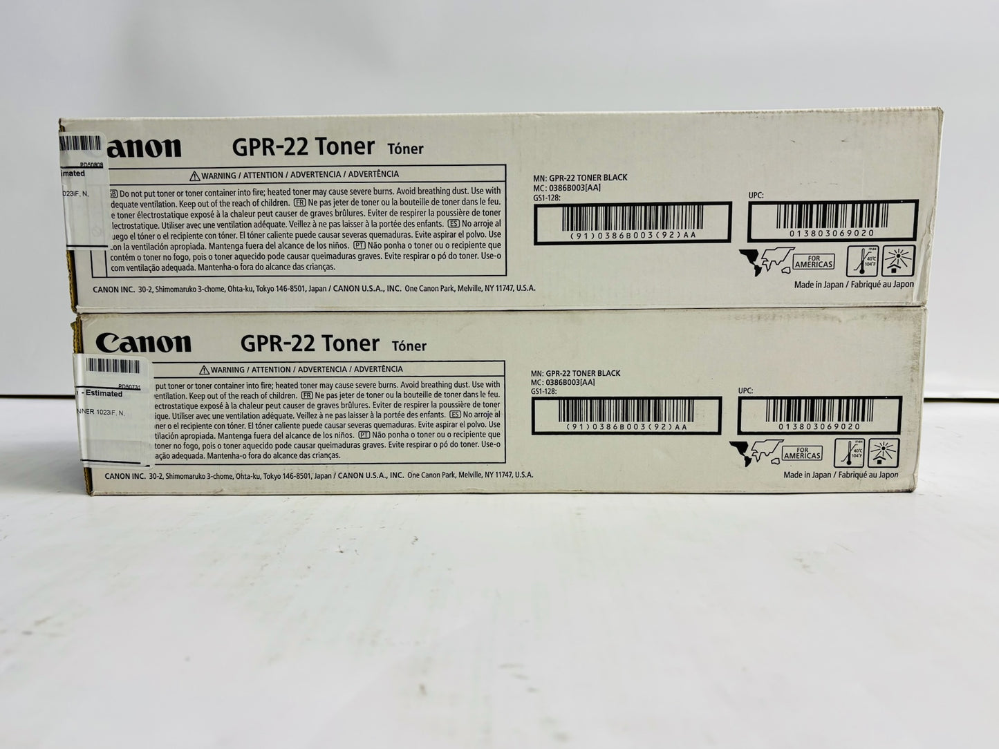2 New Genuine Canon iR 1023, 1023iF,1023N, 1025 Black Toner GPR-22