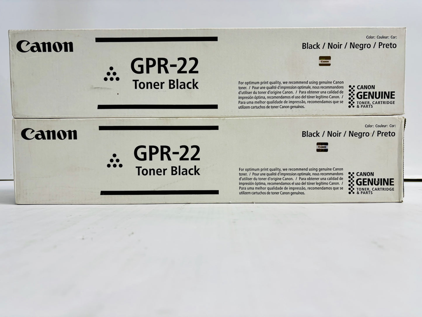 2 New Genuine Canon iR 1023, 1023iF,1023N, 1025 Black Toner GPR-22