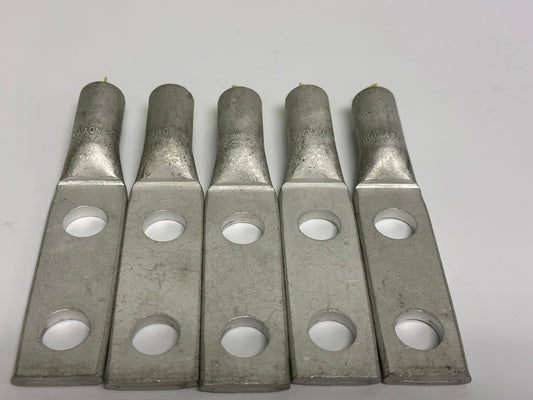 5 PK Burndy (YA26A3) 1-3/4" Stud Hole Spacing  Compression Lug 2 Hole w/o Inspection Window