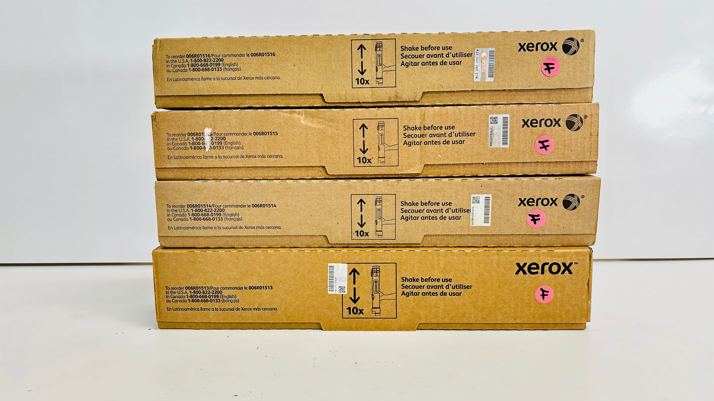 4 Genuine Xerox 7525, EC7856 High-Yield Laser CMYK Toners 006R01513, 14, 15, 16