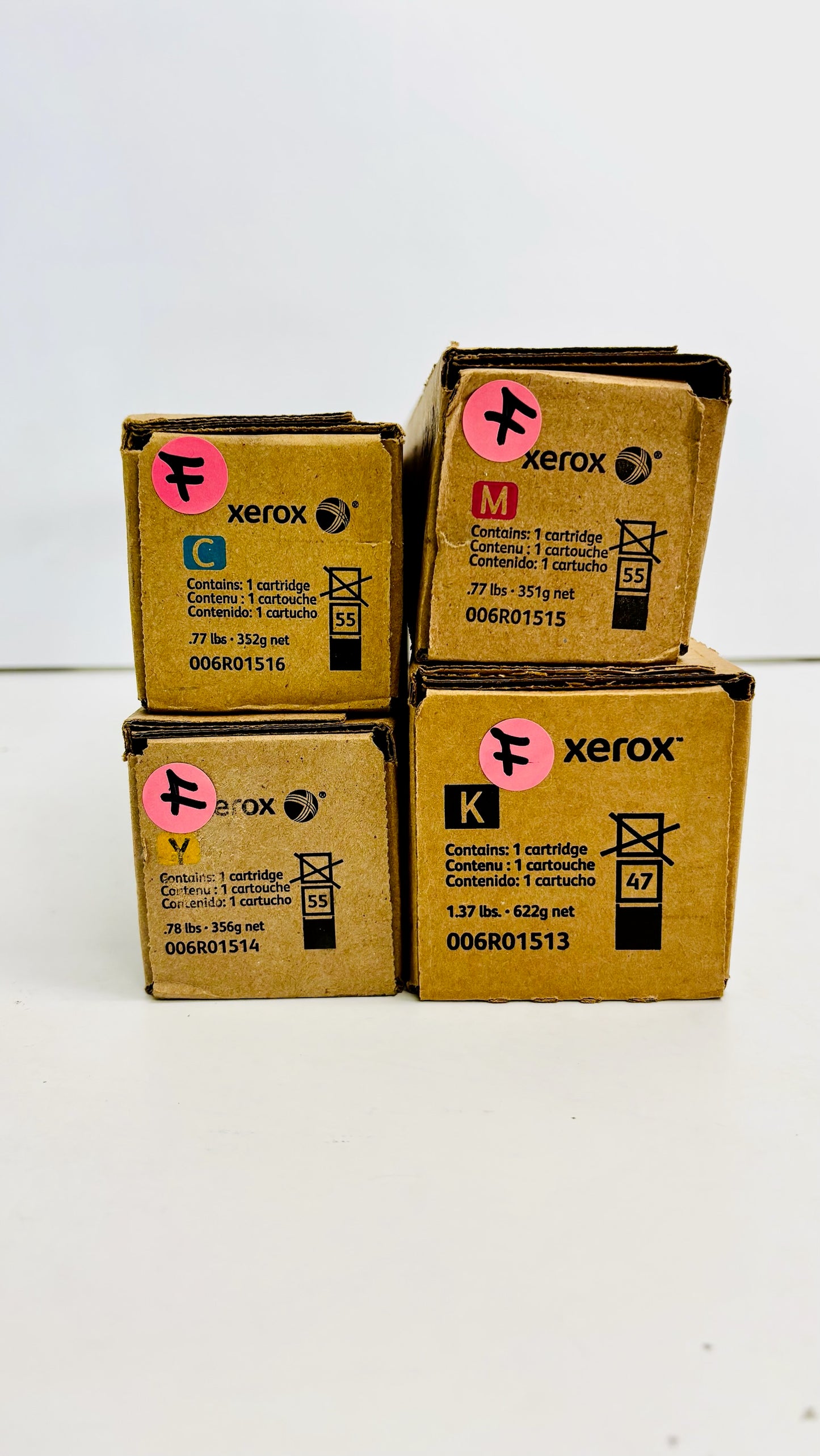 4 Genuine Xerox 7525, EC7856 High-Yield Laser CMYK Toners 006R01513, 14, 15, 16