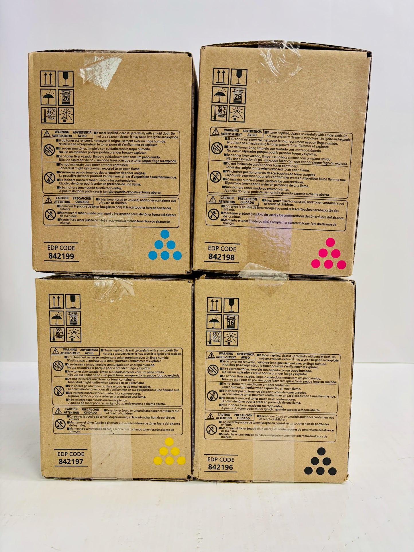 4 Genuine Ricoh MP C8003,C6503,C8000 CMYK Toners 842196,842197,842198,842199