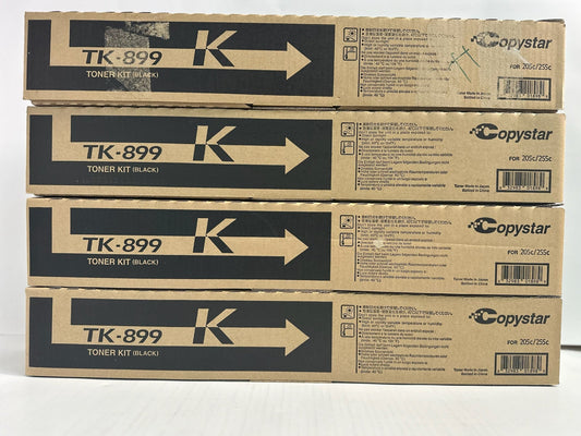4 Genuine Kyocera TASKalfa 205c, 255c Black Toner Kit TK-899K, TK899 1T02K00CS0