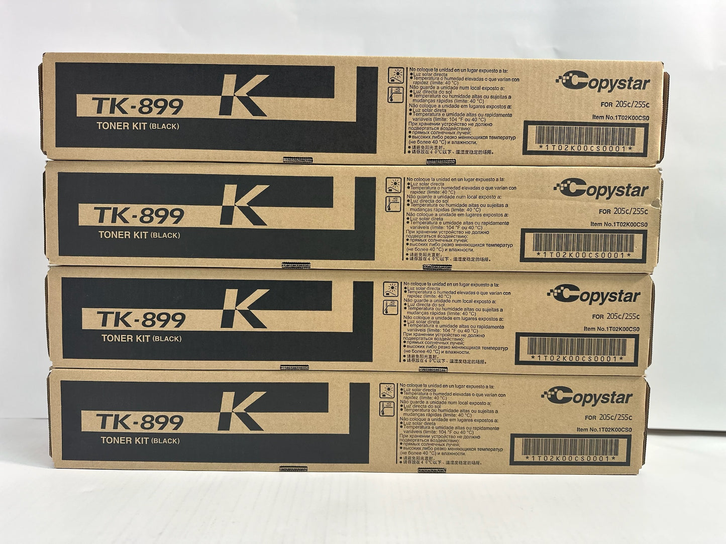 4 Genuine Kyocera TASKalfa 205c, 255c Black Toner Kit TK-899K, TK899 1T02K00CS0